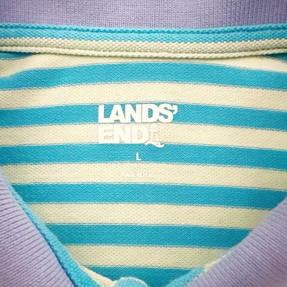 Lands’ End | Men’s Color Block Short Sleeve Polo (L) - Picture 4 of 5